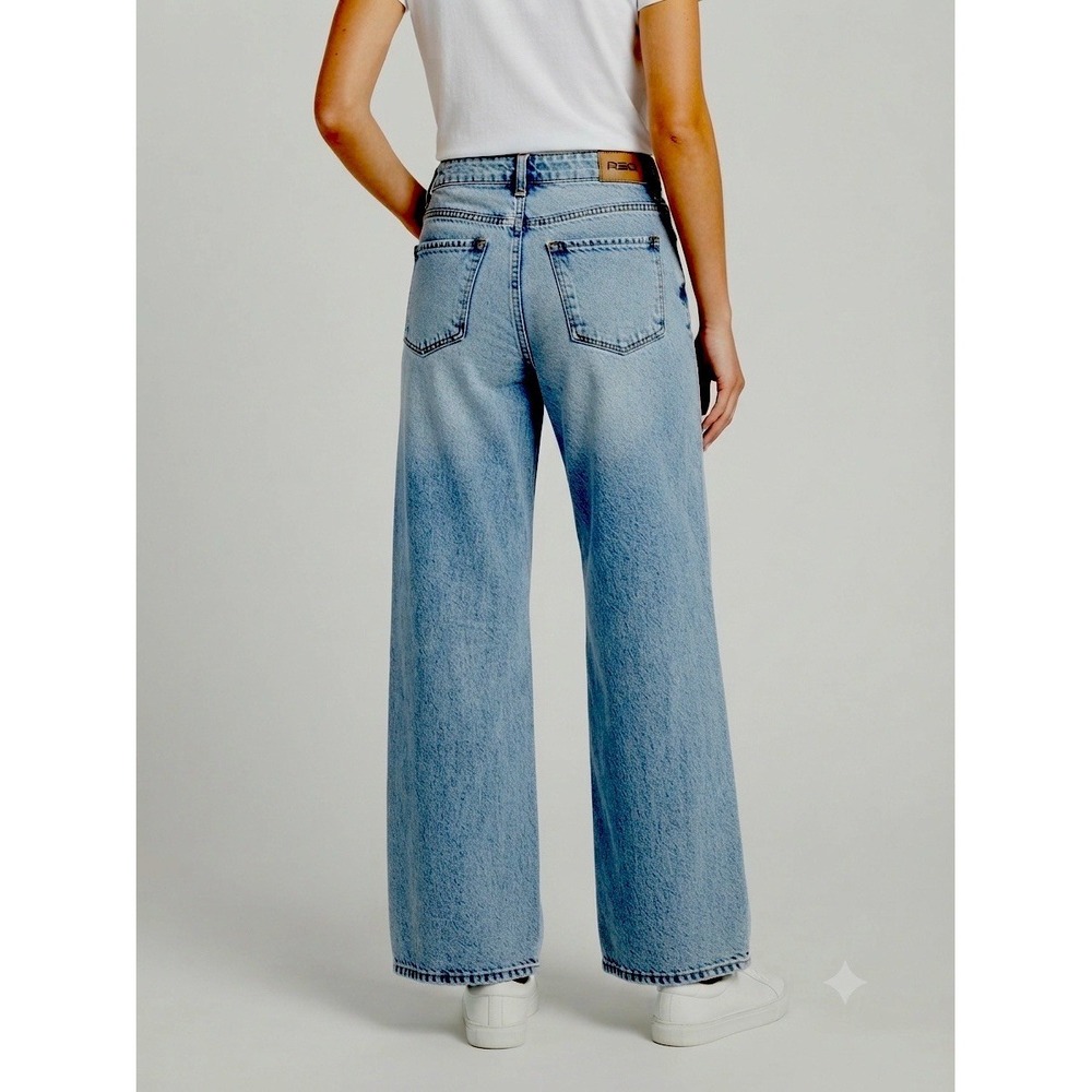 Vintage Style RSQ Wide Leg Jeans Size 23 Light Wash Cotton Denim Pants